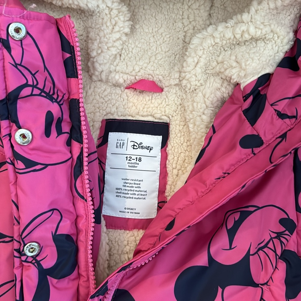 GAP DISNEY MINNIE SHERPA/ WATERPROOF winter coat βοΈπ - Picture 3 of 5